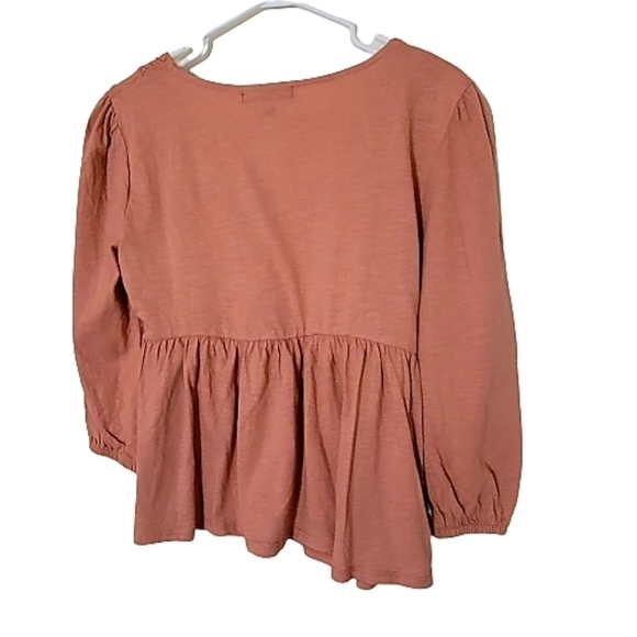 Derek & Heart  boho dark blush pink, knit lace  crochet top, 3/4 sleeve,… - Picture 4 of 4